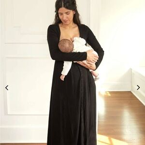 Hatch The Softest Rib Nursing Dress-Black